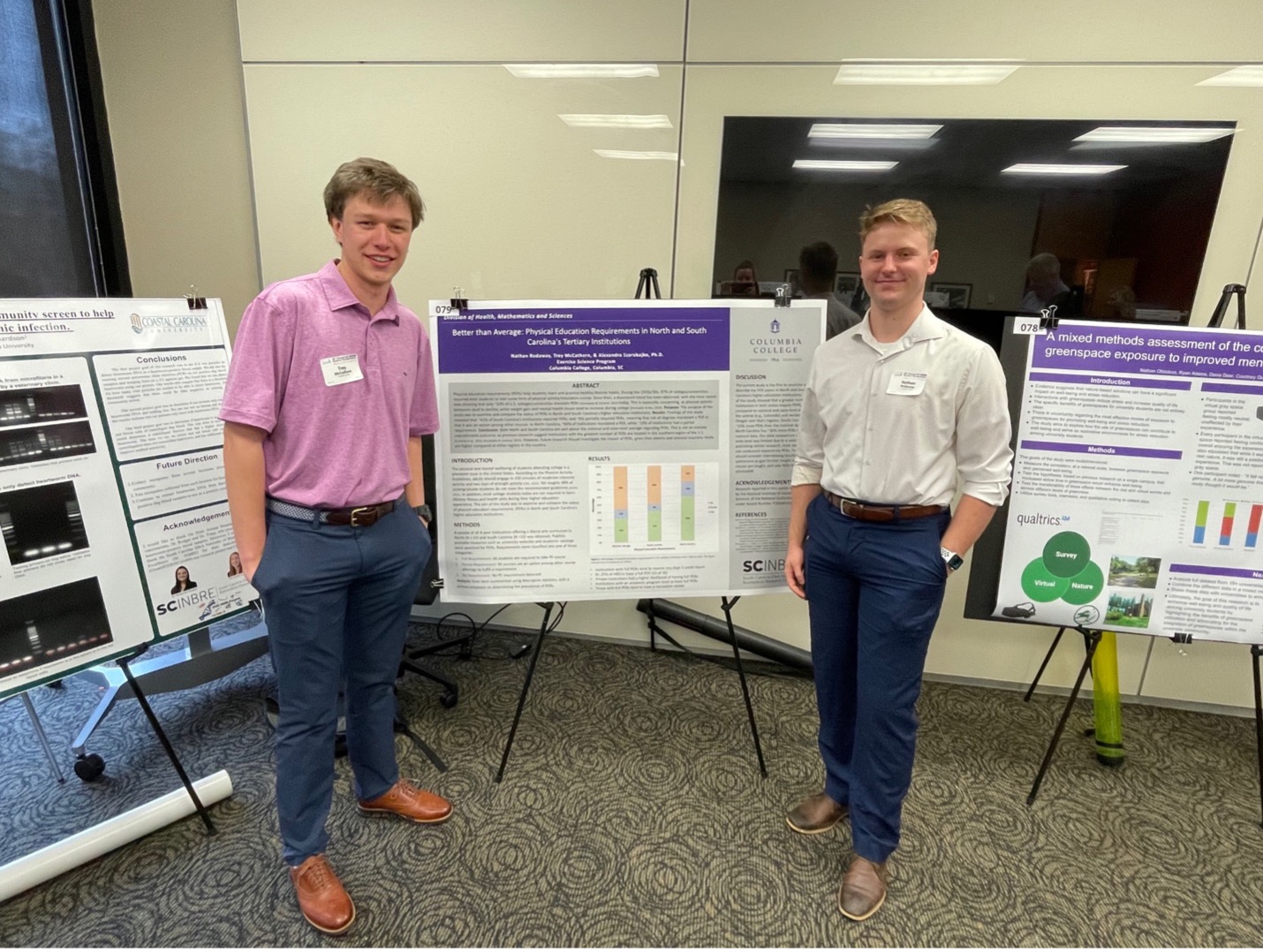 students presenting at science symposium
